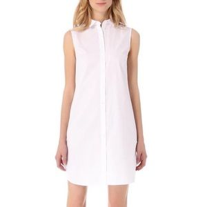 T by Alexander Wang cotton poplin sleeveless shirt dress white
